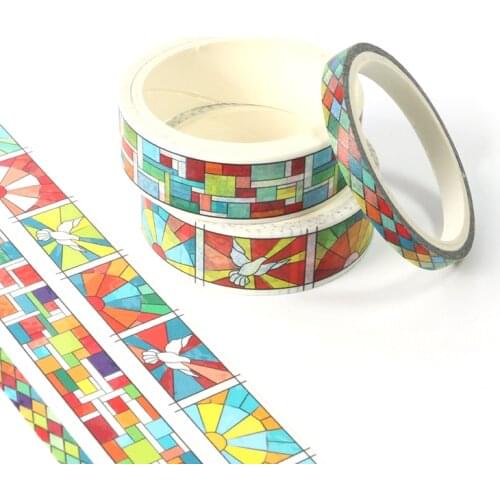 3pcs/lot Decor Colorful Geometry Grid Washi Tape Japanese Paper DIY Planner Masking Tape Adhesive Tape Stickers Stationery Tape