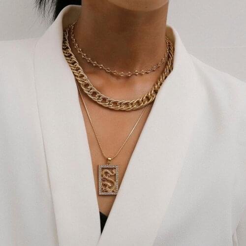 3pc Men Dragon Choker Necklace Set Women Punk Iced Out Chain Collares Jewelry Goth Collier Egirl HIP HOP Necklaces Bt21 ZA 2020