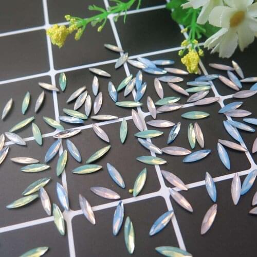 5pcs/bag Cute Retail 3*12MM Opal Color Point-Back Long Horse-Eye Shape Crystal Gem Stone Nail Art Gem RM28