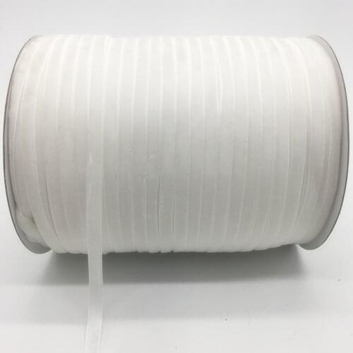 5Yards/lot 1/4" 6mm White Soft Comfortable Velvet Ribbon Headband Clips Bow Wedding Christmas Decoration