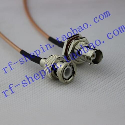 BNC Male to BNC Female Adapter Cable 50-1.5 Line BNC-J to BNC Female Head Waterproof Nut Fixed 15cm