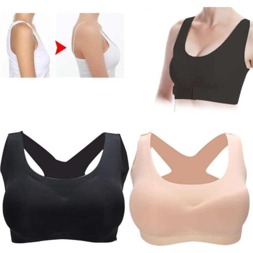 Women Underwear Push Up Breast Holding Back Posture Correction Front Buckle Bra Adjustable Posture Corrector Bra
