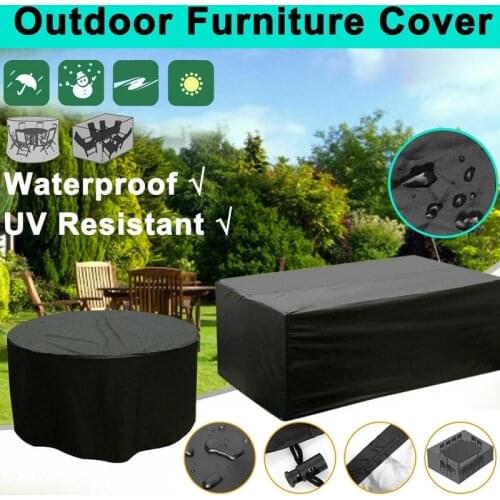Black Waterproof Garden Patio Furniture Cover Covers Rattan Table Cube Sofa Outdoor 9 Sizes