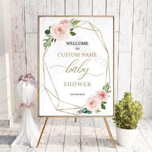 Baby Birthday Party Custom Canvas Painting Signboard Personalized Decor Poster Custom Name / Date Home Decoration Mural Unframed