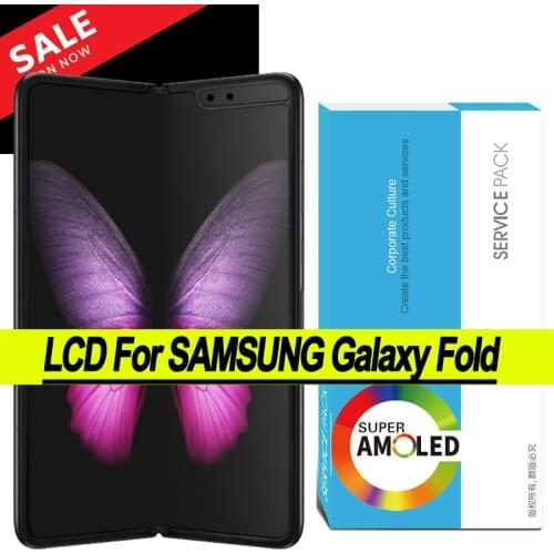 Original AMOLED Display For Samsung Galaxy Fold lcd Digitizer F900F F900U F900W F9000 95% NEW Display Touch Screen with frame