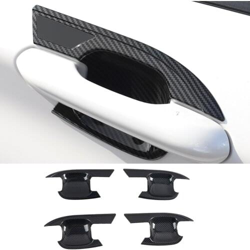 For Ford Explorer 2020 2021 Accessories ABS Carbon Fiber Exterior Door Handle Bowls Frame Cover Trim Car Styling