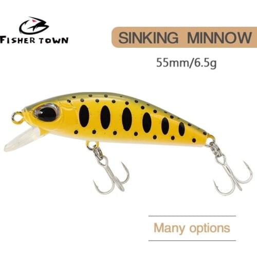 Fisher town 1PCS Laser Fishing Lure Floating Minnow Wobbler Professional Baits 55mm 6.5g Crankbait