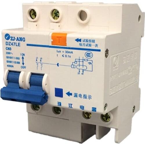 DZ47LE-63 air switch, with leakage protection, lightning protection, Household switch, Two-phase 6-63A