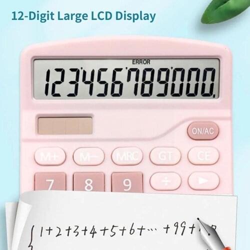 12 Digits Electronic Calculator Large Screen Desktop Colors Office 3 Tools Black Financial Accounting School Home Calculato U4D1