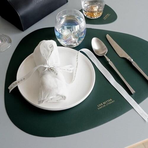 Placemat For Table Mat PU Leather Tableware Waterproof Heat Insulation Non-Slip Placemat Coaster Modern Home Dinning Table Decor