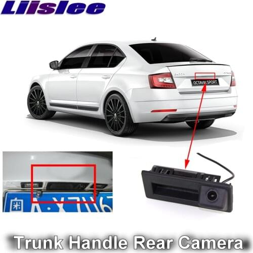 LiisLee for SKODA Octavia MK3 A7 2016 2017 2018 2019 Car Rear View Parking Reverse Camera Original Factory Trunk Handle Camera