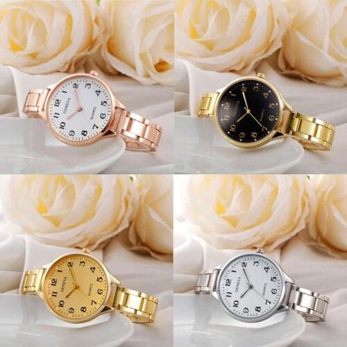 Fashion Elegant Metal Band Analog Quartz Round Wrist Watch Women Jewelry Gift Ladies Dress Watches Gift Luxury