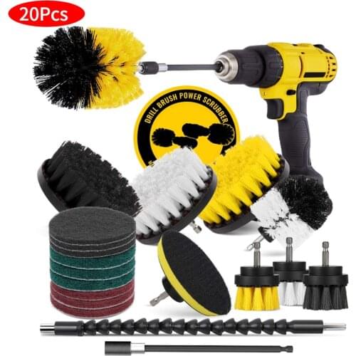 39Pieces Cleaning Brush All Purpose Drill Brush Attachment Set with Extend Long for Bathroom Shower Scrubbing Household