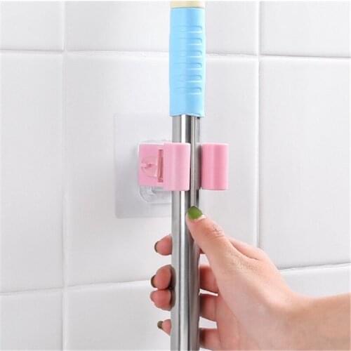 1PCS Wall Mounted Mop Organizer Holder Brush Broom Hanger Home Storage Rack Bathroom Multifunctional Kitchen Bathroom Organizer