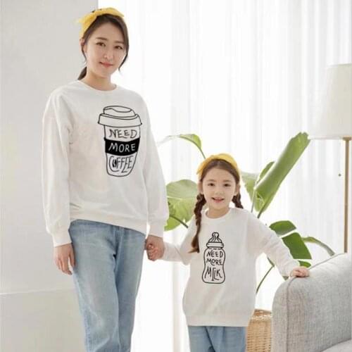 Matching Family Sweatshirt Mommy Daddy Daughter Son Matching Clothes Beer Printed Sweater Mom Dad Kids Baby Girl Boy Winter Tops