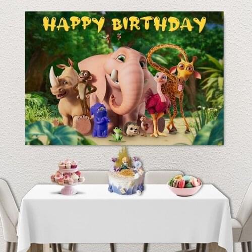 Aliens Jungle Animals Beat 3D Background Birthday Prop Decoration Wallpaper Photo Portrait Studio Photography Backdrop Banner