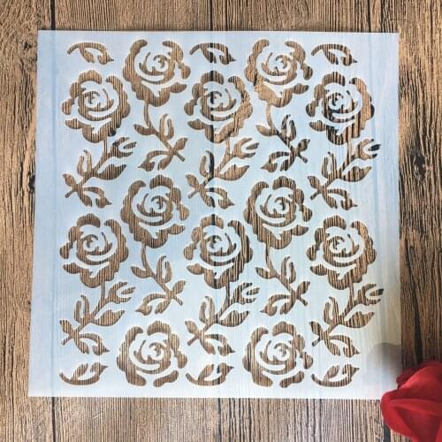 20 *20 cm size DIY Rose craft mandala mold for painting stencils stamped photo album embossed paper card on wood, fabric, wall