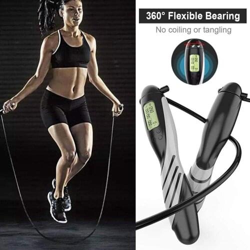 New Exercise Adjustable Skipping Rope Electronic Counting Load Skipping Rope Digital Time Setting Jump Rope With Counter