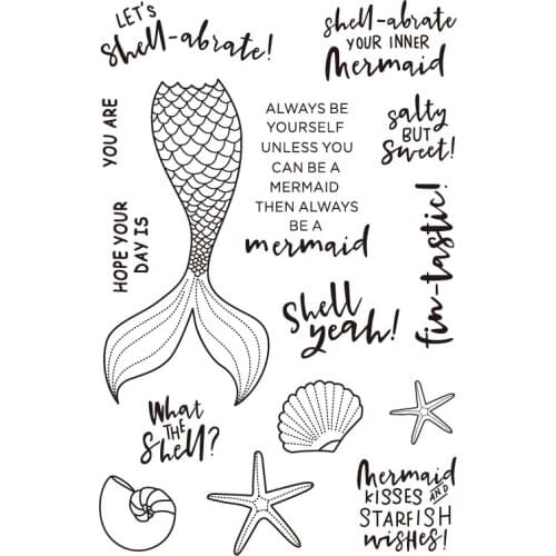 Mermaid/Transparent Clear Stamps for DIY Scrapbooking/Card Making/Kids Christmas Fun Decoration Supplies