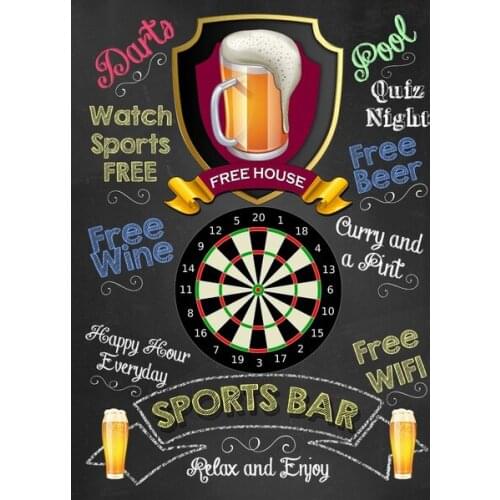 Sports Bar, Retro Metal Tin Sign Vintage Bar Pub Decor Art Poster Retro Metal Sign