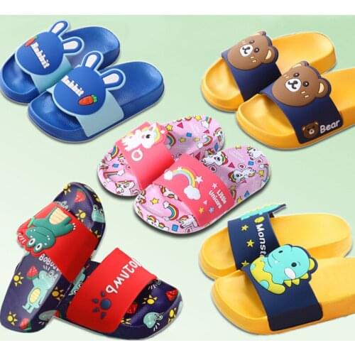New Childrens Slippers Rainbow Unicorn Summer Boys And Girls Beach Shoes Baby Toddler Indoor Slippers Cute Kids Home Sandals