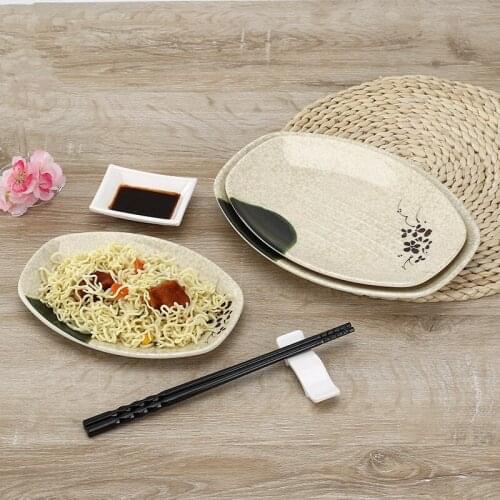 7/10inch Chinese Style Dishes Plate Melamine Pizza Dessert Steak Dinner Set Tableware Decorative Food Tray for Snacks Sushi Fish