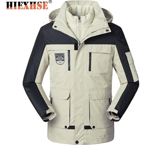 Windproof Jacket Men Three In One waterproof Breathable Brand Casual Sport Parka Outdoor Hardshell Jacket Wind Jacket Men