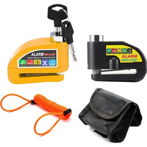 Waterproof motorcycle alarm lock bike lock security anti-theft lock moto disc brake lock +bag+Reminder rope