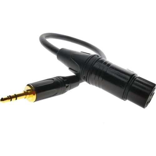 XLR 3Pin Female To 3.5mm 1/8\" TRS Male Metal Connector Audio Adapter Cable 0.3M