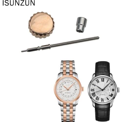 ISUNZUN Watch Crown Parts Replacem Original Quality Waterproof Dome Watch Accessories For MIDO Bruna Series M024 Repair Tool Kit