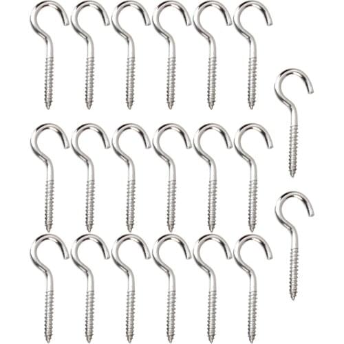 20 Pieces/ Pack Silver Open Eye Screw Hook Eye 55 x 3.8mm