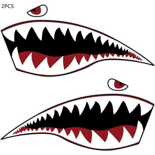 2021 2PCS Waterproof Vinyl Decal Shark Teeth Stick For Kayak Boat Car Truck Sticker