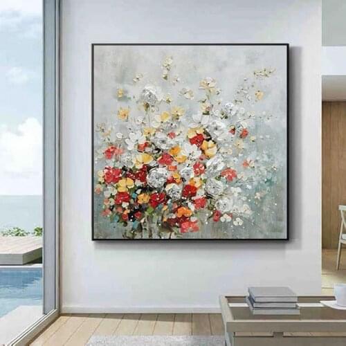 Knife flower abstract oil painting wall art home decoration picture hand painting on canvas 100% hand painted without border