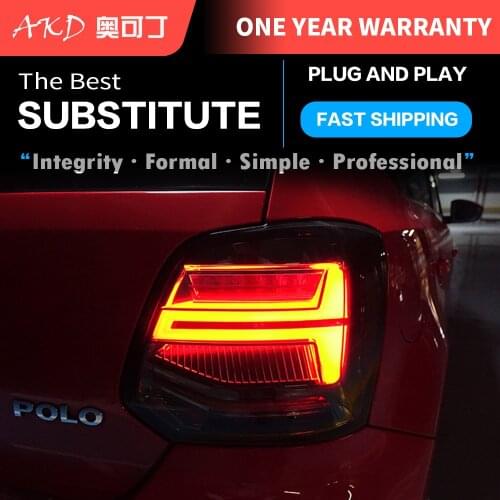 AKD Car Styling For VW Polo 2011-2018 LED Tail Lamp Rear Fog Lamp Turn Signal Lamp LED Highlight Reversing and Brake Light