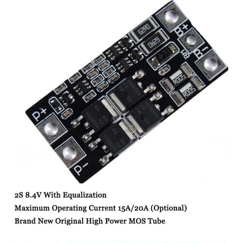 BMS 2S 15A 20A 18650 Lithium Battery Protection Circuit Board Balance Balancing Module PCB PCM Li-ion Lipo 2S BMS 3.7V Charger