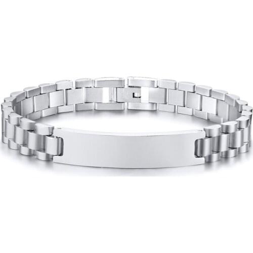 10mm Width Stainless Steel Hip Hop ROBO Chain Iced Out Bracelet Rapper Jewelry 409CR