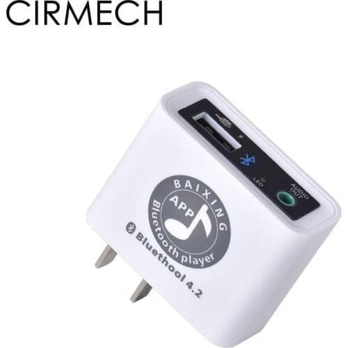 CIRMECH Bluetooth Receiver 4.2 Wireless Bluetooth Audio Receiver BT Stereo Adapter with 3.5mm Male to Male Cable for Speaker