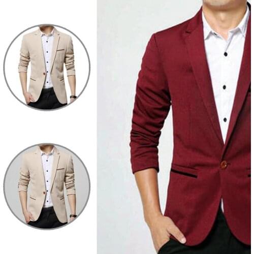 Business Fabulous Wash-and-wear Slim Man Jacket Casual Jacket Pockets for Daily Wear