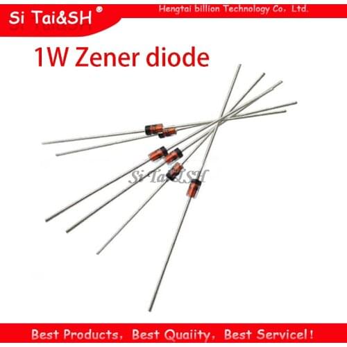 100pcs 1W Zener diode DO-41 3V 3V3 3V6 3V9 4V3 4V7 5V1 5V6 6V2 6V8 7V5 8V2 9V1 10V 11V 12V 13V 15V 1N4733A 1N4742A 1N4728A