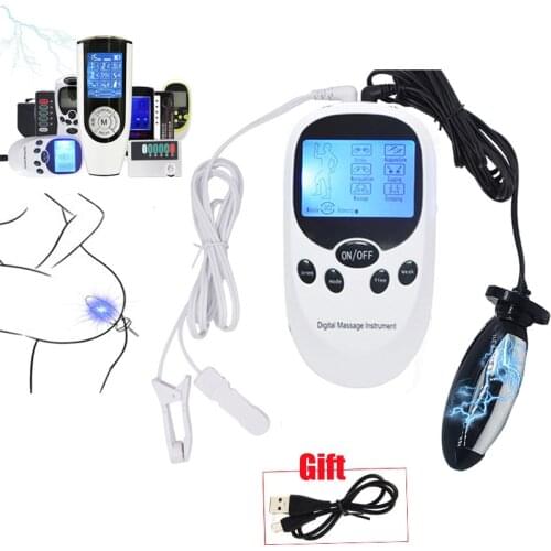 Electro Shock Pulse Anal Vagina Plug Prostate Massage BDSM E-stim Sex Clips Nipple Clamp Couple Sex Medical Toys Kit Masturbator