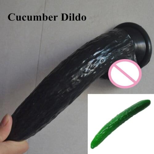 FAAK Cucumber dildo with suction cup black dildo plant dildo artificial penis sex toys for women lesbian masturbation butt plug