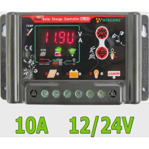 10A 30A PWM Solar Charge Controller12V 24V Lithium battery charge controller