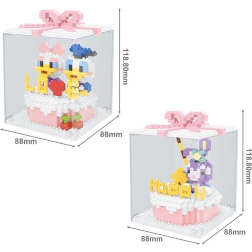 Hot classic cartoon StellaLou rabbit Daisy Donald Duck figure cake model bricks micro diamond blocks toys Children birthday gift