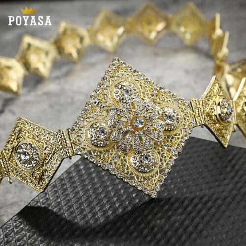 Hot selling Luxury gold silver and rose gold color women belt chain metal waistband adjustable length wedding caftan dress belt