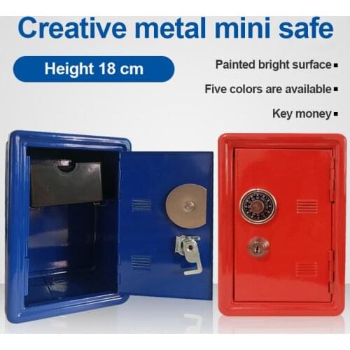 Home Safe Box Mini Metal Safe Creative Piggy Bank Key Safe Desktop Decoration Gift