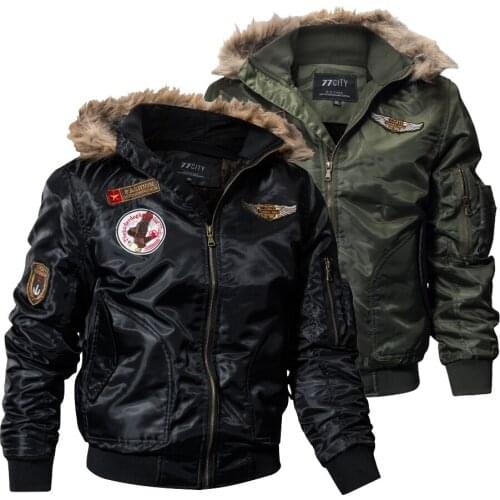 2019 New Men Bomber Jacket Winter Parkas Army Military Tactical Motorcycle Jacket Mens Pilot Jacket Coat Cargo Outerwear-E