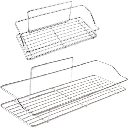 Stainless Steel Shower Organizer Basket Bathroom Shelf Wall Mounted Storage Rack with Suction Cup