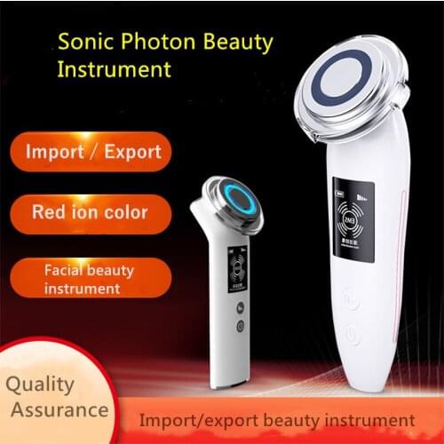 Cleansing beauty instrument sonic photon massage rejuvenation beauty red ion color light import / export beauty instrument