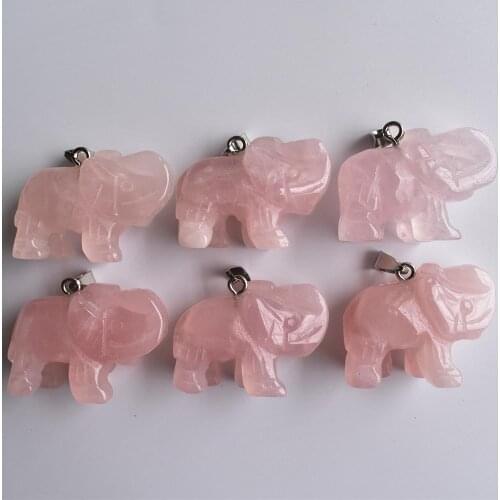 Wholesale 6pcs/lot hot sale top quality Carved natural stone elephant charms pendants fit jewelry making free