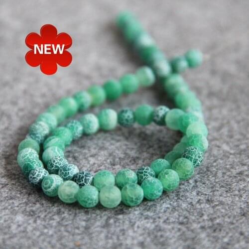 Hot New For Necklace 6mm Stripe Green Natural Frosted Onyx Beads Round DIY Carnelian Loose Stone 15inch Fashion Jewelry Making